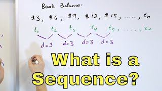 01  Intro to Sequences Arithmetic Sequence amp Geometric Sequence  Part 1 [upl. by Adnylg117]