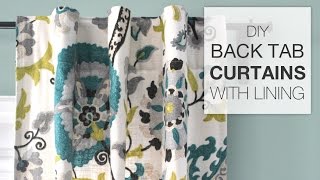 How to Sew Lined Back Tab Curtains Tutorial [upl. by Schoenberg]